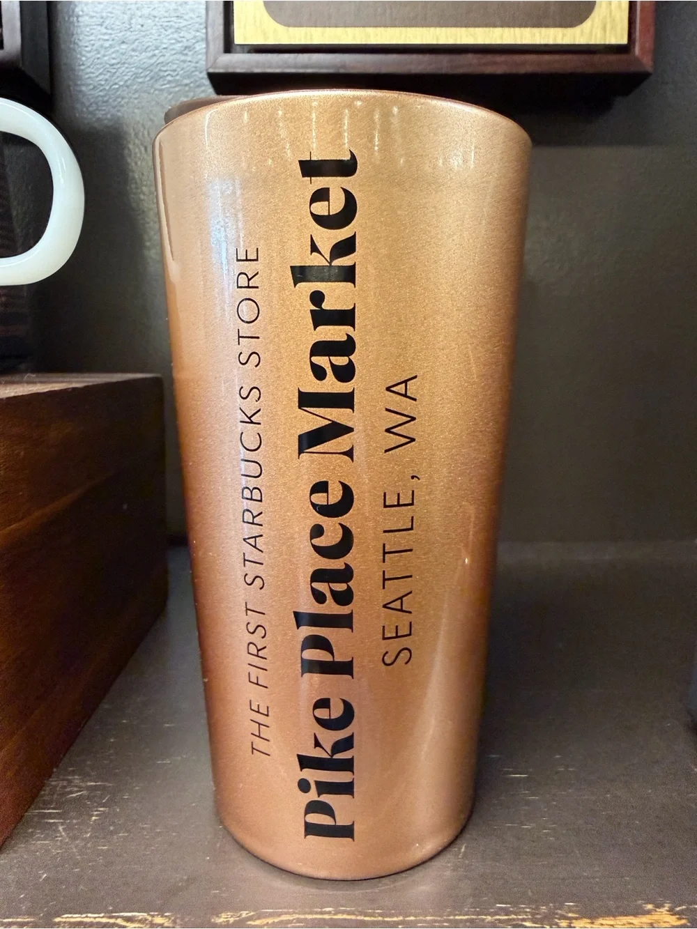 Starbucks Metallic Copper Pike Place Market Travel Tumbler